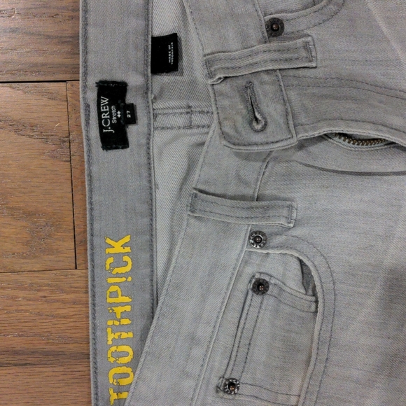 J Crew Toothpick Jean Sz 27 Light Gray - Picture 2 of 4